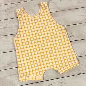 Yellow Checkered Baby Romper